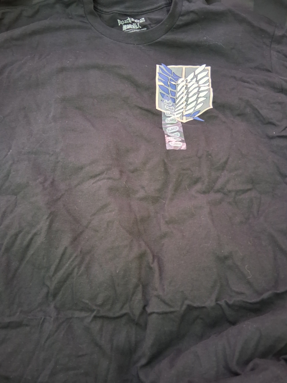 Ripple Junction Black Attack on Titan Logo Blue Tee